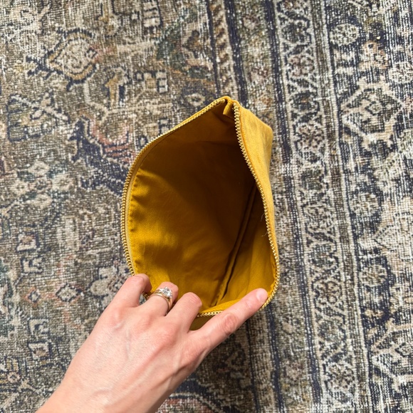 NEW Sezane Velvet Pouch - Ochre - Picture 3 of 5